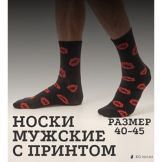 Носки KG Socks Носки "Lips", размер 41-46, черный