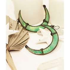 Серьги KATE SHO, стекло, зеленый