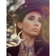 Серьги KATE SHO, стекло, золотистый