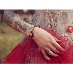 Браслет KATE SHO, стекло, размер one size, красный