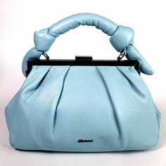 Сумка саквояж RICHEZZA, фактура зернистая, Голубая