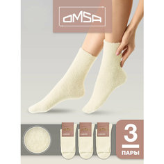 Носки Omsa OMSA COMFORT, комплект, 3 пары, размер 39-41, слоновая кость