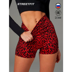 Шорты спортивные STREETFIT, размер L, леопардовый красный
