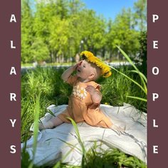 Платье ALARYSPEOPLE "Ромашки", р-ры 68-98, 100% хлопок, размер 74, бежевый