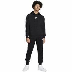 Костюм спортивный NIKE M NK CLUB FLC GX HD TRK SUIT, размер L, черный/белый