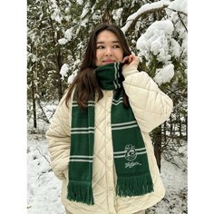 Шарф для женщин,170х16 см, зеленый Без бренда