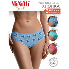 Трусы MiNiMi, комплект из 3 шт., размер XS, розовый, голубой