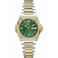 Наручные часы Gc, Y98010L9MF серебристый/золотистый/зеленый
