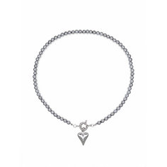 Колье Strekoza Collection, гематит, длина 45 см, серебряный