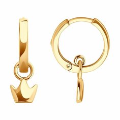 Серьги Diamant online, красное золото, 585 проба, длина 1.8 см