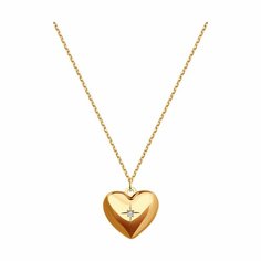 Колье Diamant online, красное золото, 585 проба, фианит, длина 40 см., прозрачный