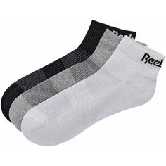 Носки Reebok Ankle Core C 3P, комплект, 3 пары, размер 46/48 EU, белый/серый/черный