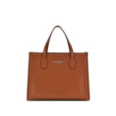 Сумка тоут GUESS, фактура гладкая, матовая, коньячный