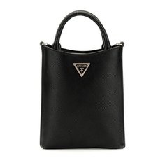 Сумка GUESS, фактура зернистая, черный