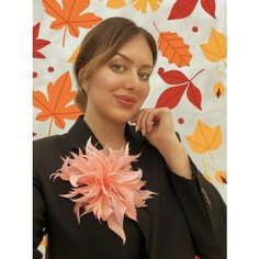 Брошь, коралловый Нет бренда