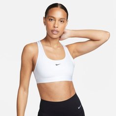 Топ спортивный NIKE Swoosh Light Support, размер XL, белый