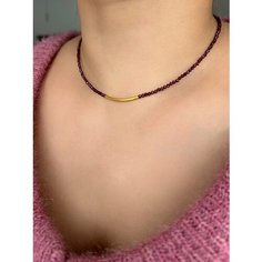 Колье, длина 42 см, мультиколор, золотой, бордовый, коричневый, красный Mgc Minerals