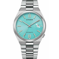 Наручные часы CITIZEN, бирюзовый, голубой, серебряный