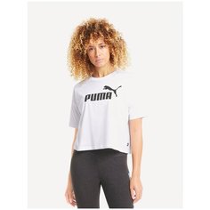 Топ спортивный PUMA Essentials Logo Cropped Womens Tee, размер M, white
