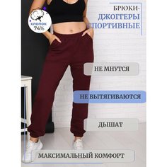 Брюки спортивные Промдизайн, размер 52, бордовый