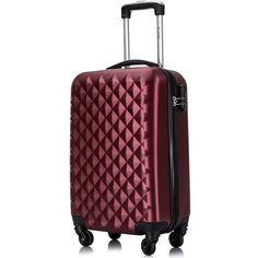Чемодан Lcase, 35 л, размер S+, бордовый