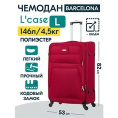Чемодан Lcase Barcelona, 146 л, размер L+, бордовый