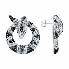 Серьги Diamant, серебро, 925 проба, родирование, фианит