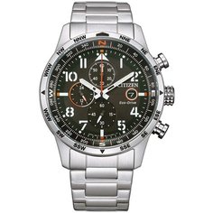 Наручные часы CITIZEN Eco-Drive, коричневый/стальной