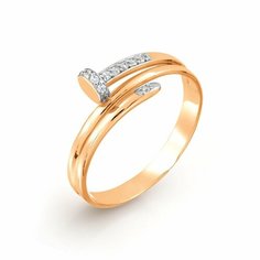 Кольцо Diamant online, красное золото, 585 проба, фианит, размер 17.5, прозрачный
