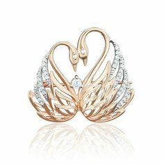 Брошь PLATINA, красное золото, 585 проба, фианит, , красный