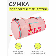 Сумка спортивная Академия Холдинг, 16х24х46 см, ручная кладь, розовый