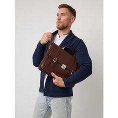 Портфель Franchesco Mariscotti, фактура матовая, гладкая, коричневый