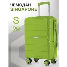 Чемодан Lcase Singapore, 52 л, размер S, лимонный