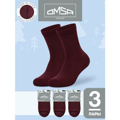 Носки OMSA KIDS 3 пары, размер 23/26, , бордовый