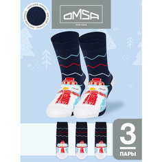 Носки OMSA KIDS 3 пары, размер 31/34, , синий