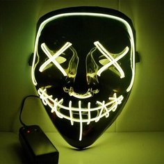 Светящаяся неоновая маска для праздника судная ночь The purge, желтая TIP & TOP