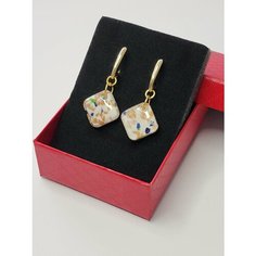 Серьги с подвесками, стекло, зеленый Fa Bi S