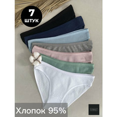 Трусы VIKKI., комплект из 7 шт., размер 50-52, синий, зеленый, серый, голубой, черный, белый