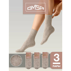 Носки Omsa OMSA COMFORT, комплект, 3 пары, размер 39/41, бежевый