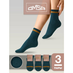 Носки Omsa OMSA COMFORT, комплект, 3 пары, размер 35/38, бирюзовый