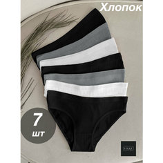 Трусы VIKKI., комплект из 7 шт., размер 40-42, белый/черный/серый