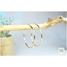Серьги конго XUPING JEWELRY, искусственный камень, размер 45 мм, золотой