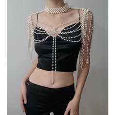 Цепь на тело cosha_brand, размер 6 мм, 1 шт., белый, золотой