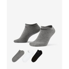 Носки NIKE Everyday Lightweight Ankle, комплект, 3 пары, размер M INT, серый/белый/черный
