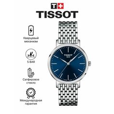 Наручные часы TISSOT, серебристый/синий
