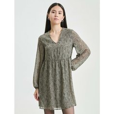 Платье Zarina, размер M (RU 46)/170, зеленый графика мелкая