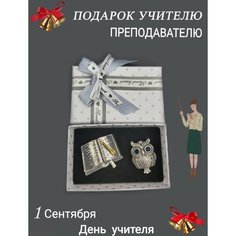 Брошь Djuel`, стразы, 1 шт., серебристый