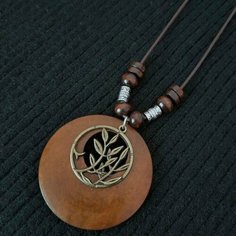 Колье ETHNO SOUL, дерево, коричневый