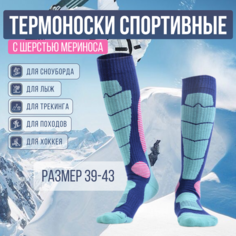 Носки , размер 39-43, голубой Нет бренда