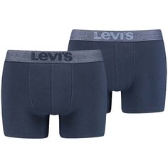 Трусы Levis Men Melange Wb Boxer Brief Organic Co 2P, комплект из 2 шт., размер M, синий Levis®